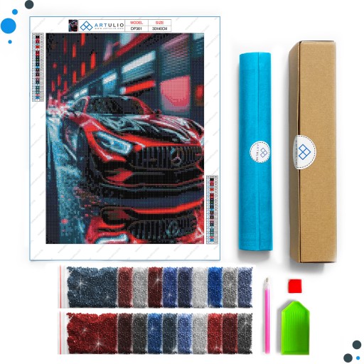 Diamantové vyšívanie Diamantové maľovanie mozaiky pre deti 5d auto závodné auto