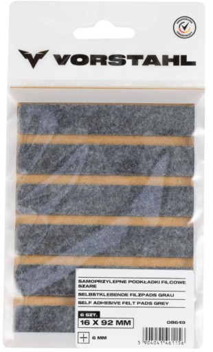 Samolepiace plstené podložky šedé 16x92mm balenie 6 ks - VORSTAHL