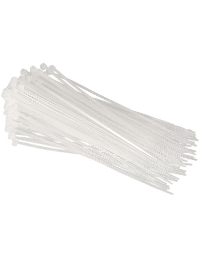 Sťahovacie pásky 2,5x150mm Biele 100 ks.