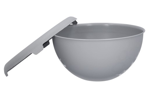 Plastová misa s vrchnákom na chipsy, šaláty, gril, šedá misa, VEĽKÁ, 3L