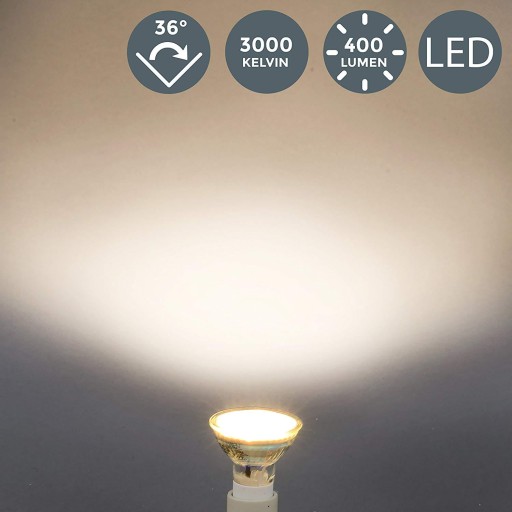 GU10 LED ŽIAROVKA - 5W 400lm | VYHRIEVANIE SKLA 3000K