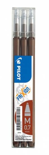 PILOT FRIXION Vymazateľná vložka 0,7 mm 3 kusy HNEDÁ