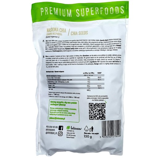 Chia semienka - Šalvia španielska 150g INTENSON