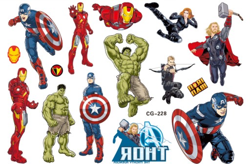 Umývateľné tetovanie pre deti AVENGERS CG228