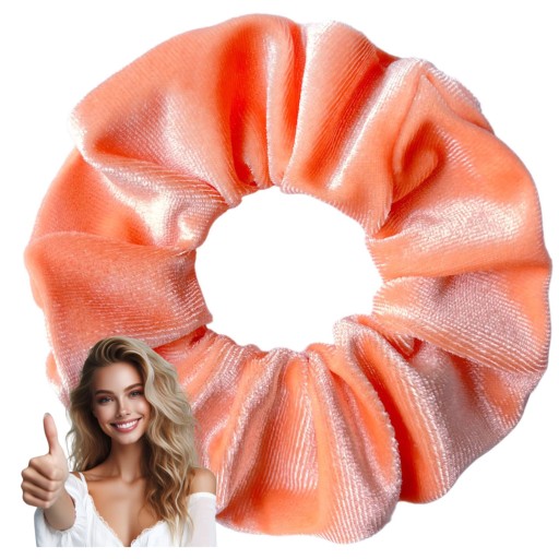 VELÚROVÉ gumičky do vlasov oranžová VEĽKÁ XXL gumička do vlasov POHODLNÁ