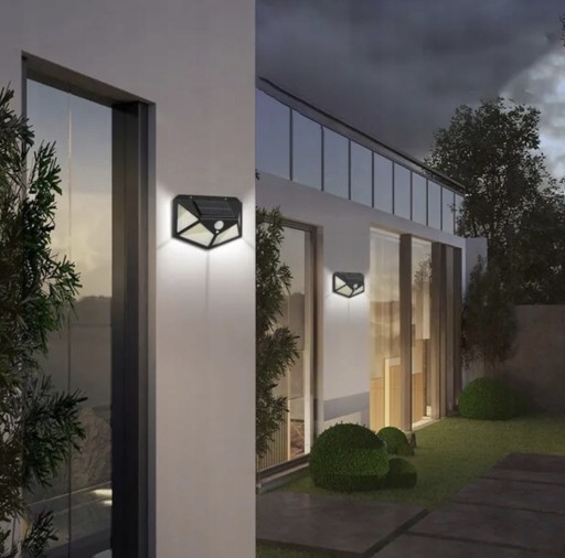 LED SOLAR LAMPA 100 ULIČNÁ ZÁHRADNÁ FASÁDNA LAMPA SÚMRAK SNÍMAČ POHYBU