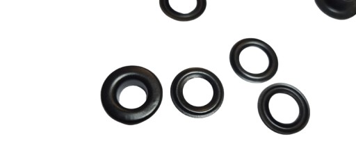 Očká na banner a oblečenie 10 mm. 20 súprav ČIERNA