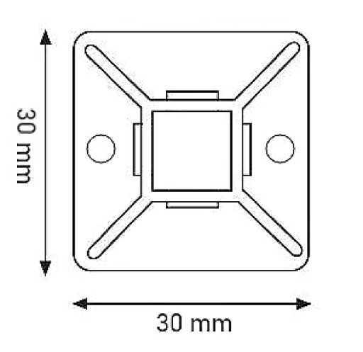 Držiak káblovej pásky na UV pásku 30x30 mm Čierna 50 ks.