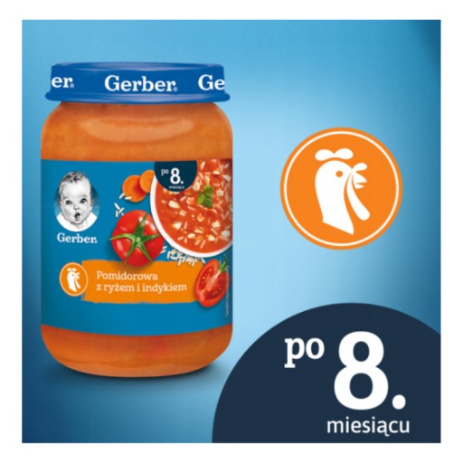 Paradajková večera s ryžou a morkou od 8 mesiacov 190 g Gerber