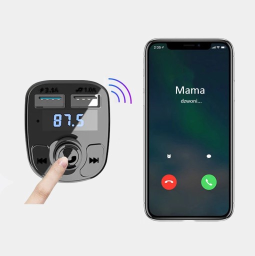 BLUETOOTH FM VYSIELAČ MP3 NABÍJAČKA PREHRÁVAČ BT AUDIO VYSIELAČ