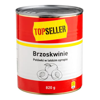 Polovičky broskýň v light sirupe 820G Topseller
