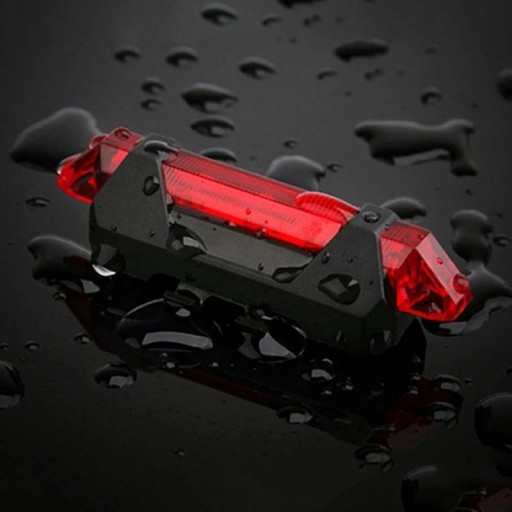 5 LED zadné svetlo na bicykel, 5V nabíjanie cez USB