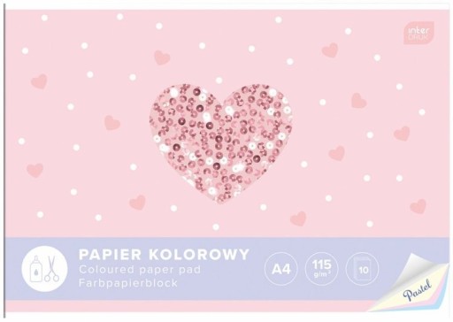 INTERDRUK FAREBNÝ PASTELOVÝ PAPIER A4 10 listov