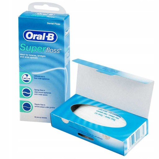 ORAL-B SUPERFLOSS DENTAL Flosser PRE ORTODONTICKÉ PRÍSTROJE 50m