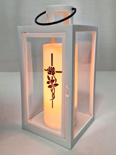 DEKORATÍVNA LAMPIÓNA ZÁHRADNÁ LAMPA OTVÁRAteľná 21CM PRÁZDNÁ BIELA