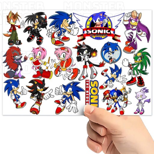 UMÝVAJÚCE DOČASNÉ TETOVANIE PRE DETI DETSKÉ SONIC ORIGINÁLNE DIZAJNY