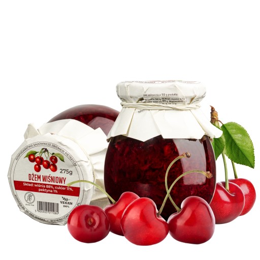 Prírodný čerešňový džem, celé ovocie Čerešňa 275g