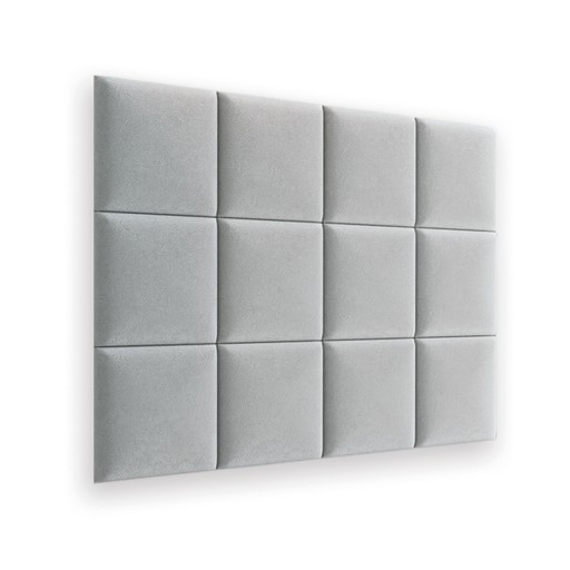 Čalúnený panel Nástenné čelo, mäkké, hladké, svetlosivé, 30x30 cm