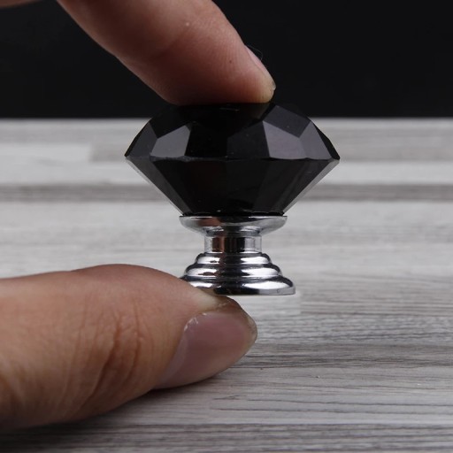 ČIERNY KRIŠTÁĽOVÝ NÁBYTOK 30mm DIAMANTOVÁ KRIŠTÁĽOVÁ KRÚŠŤATKA