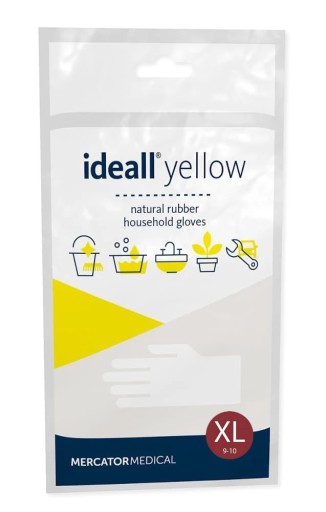 IDEÁLNE ŽLTÉ DOMÁCE LATEXOVÉ RUKAVICE XL