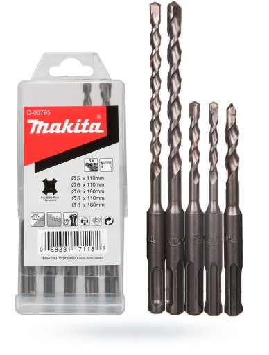 5 vrtákov do betónu SDS+ 5 kusov Makita D-00795