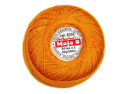Cordonek MAJA 8 Ariadna 0332 pomaranč 50g 234m