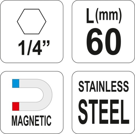 Magnetický držiak bitov 1/4x 60 mm YT-0465