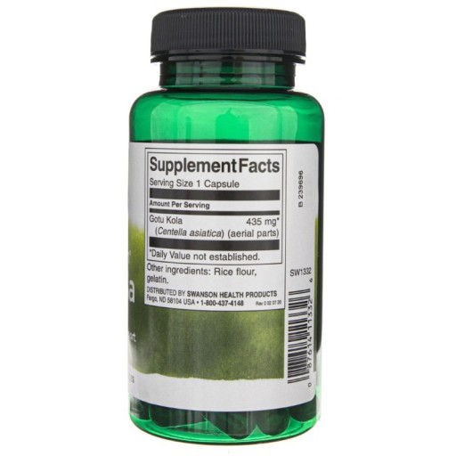 Swanson Gotu Kola 435 mg celé spektrum 60 kapsúl