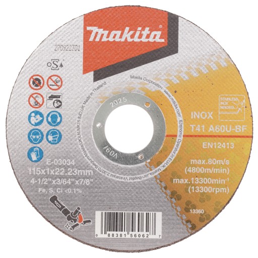 MAKITA REZNÝ KOTÚČ 115X1,0X22,23 mm E-03034
