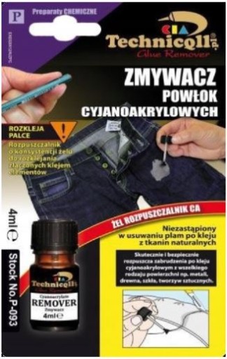Číry UNIVERZÁLNY 4ML ODSTRAŇOVAČ KYANOAKRYLÁTOVÉHO LEPIDLA NA NÁTERY NA TEPLOTY
