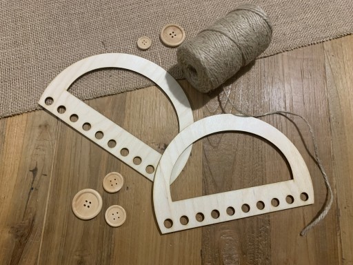 Uchá na pletenú tašku, sada 2, 20 cm