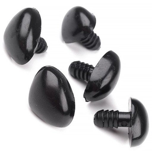 5x Bezpečnostný nos SVORKY pre hračky maskota ČIERNA 15x20 mm