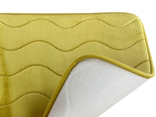 Kúpeľňový koberček Sumba Runner Antislip Olive Waves 45x75 cm