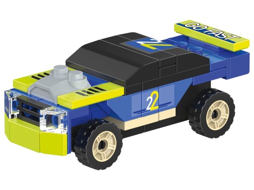 Vozidlo z kociek so 67-dielnym pohonom rally auta Playtive