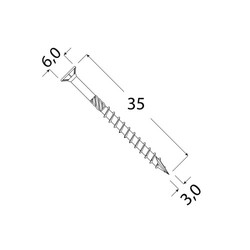 TESÁRSKE SKRUTY DO DREVA 3x35 KUŽELOVÝ TORX 500 ks CS 03035 DOMAX