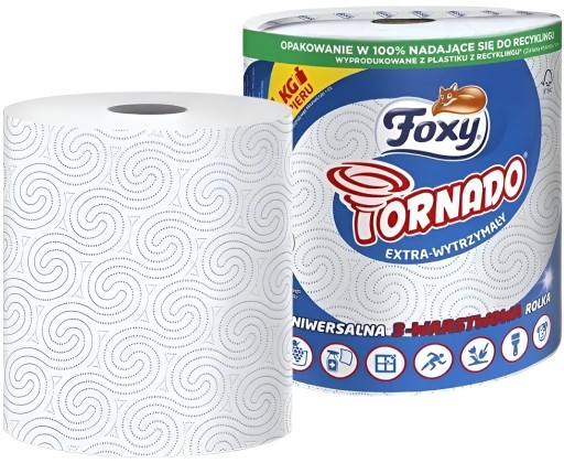PAPIEROVÁ UTERÁK TORNADO FOXY, univerzálna, pevná, 3-vrstvová - 1 rolka