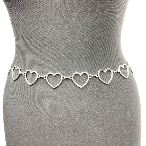 Strieborné HEART opaskové nohavice šaty ACCESSORY svetlý