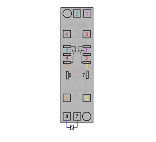 Stýkač Relé 230V AC 2x5A 1x10A so zásuvkou