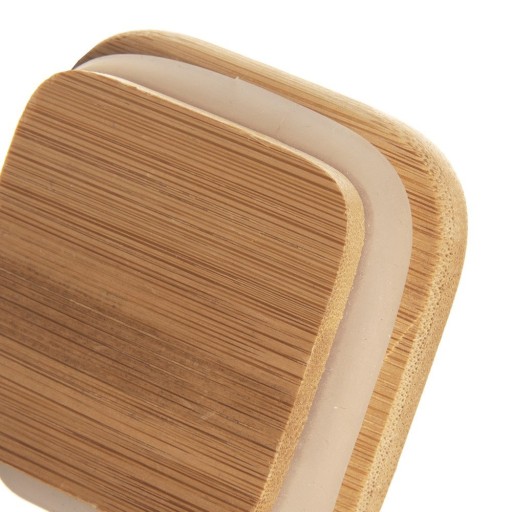 SKLENENÁ BAMBOO kuchynská nádoba na sypké potraviny, 600 ml