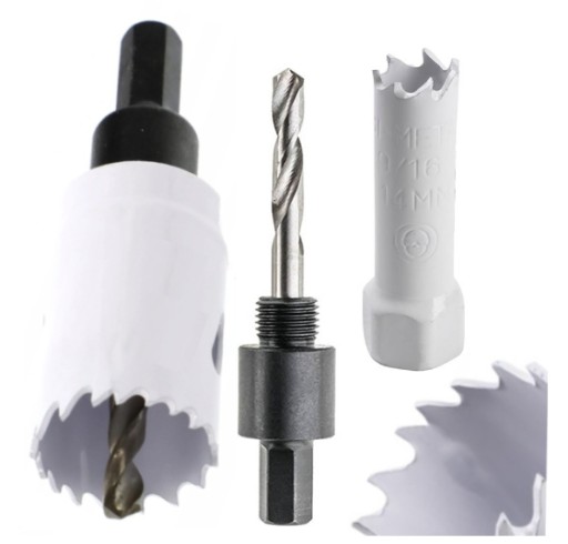 Dierovacia píla na drevo, kov, korunka 14mm, pílka na bimetal + HEX adaptér