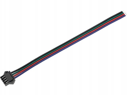 4KOLÍKOVÝ KONEKTOR PRE RGB LED PÁS KONEKTOR ZÁSUVKA SAMSKÁ SAMIČKA ZÁSTRČKA 15 cm