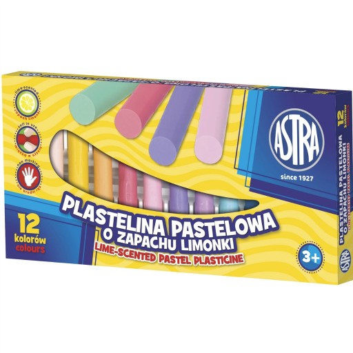 Plastelína Astra s vôňou limetky, 12 farieb