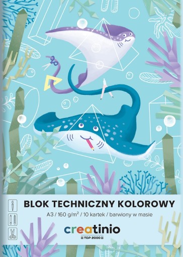 TECHNICKÝ BLOK FAREBNÝ PAPIER VEĽKOFORMÁT A3 10 LIST 160g/m2 CREATINIO