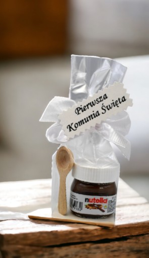 Nutella Mini Cream ďakovný darček pre hostí darček SVÄTÉ PRIJÍMANIE