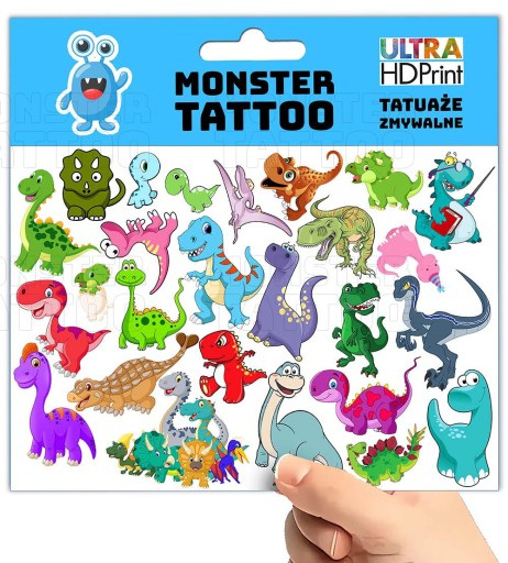 UMÝVAJÚCE DOČASNÉ TETOVANIE PRE DETI DETI DINOSAURY ORIGINÁLNE DIZAJNY