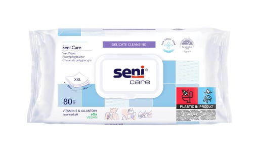 SENI CARE vlhčené ošetrujúce obrúsky 80 ks veľké XXL