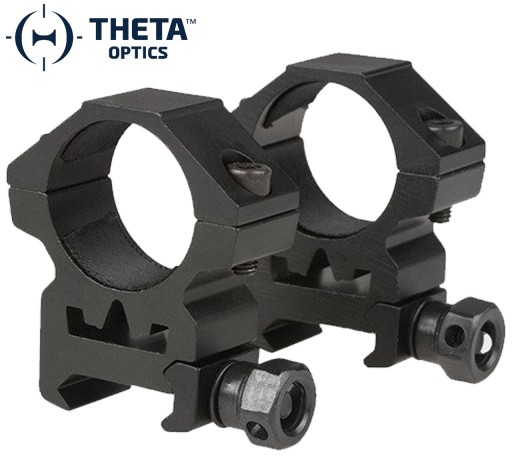 25mm držiak optiky Theta Optics, dvojdielny, nízky čierny, RIS lišta