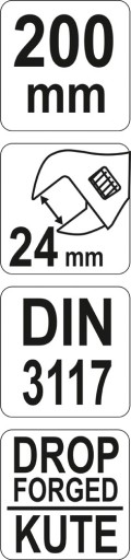 KĽÚČ YATO NASTAVITEĽNÝ 200MM