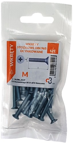 Kužeľové skrutky M5x35 DIN 965 pozink. 10 kusov