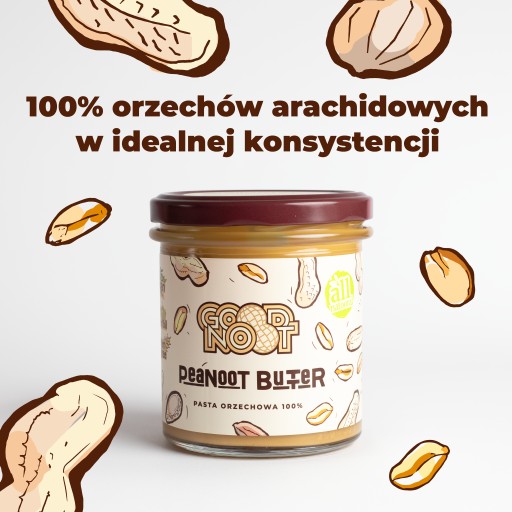 ARAŠIDOVÁ PASTA ARAŠIDOVÉ MASLO 100% ARAŠIDOVÉ MASLO DOBRÉ NOOT 300G